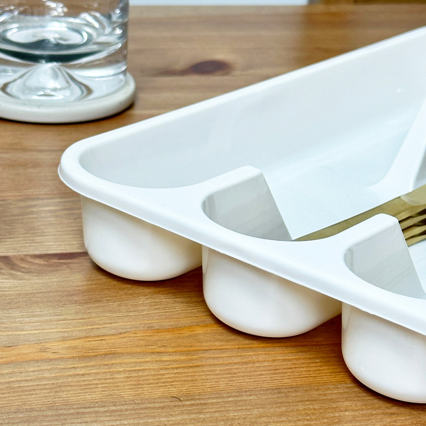 White 5 Compartment Cutlery Tray