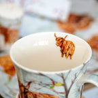 Set Of 4 Christmas Highland Cow Mugs