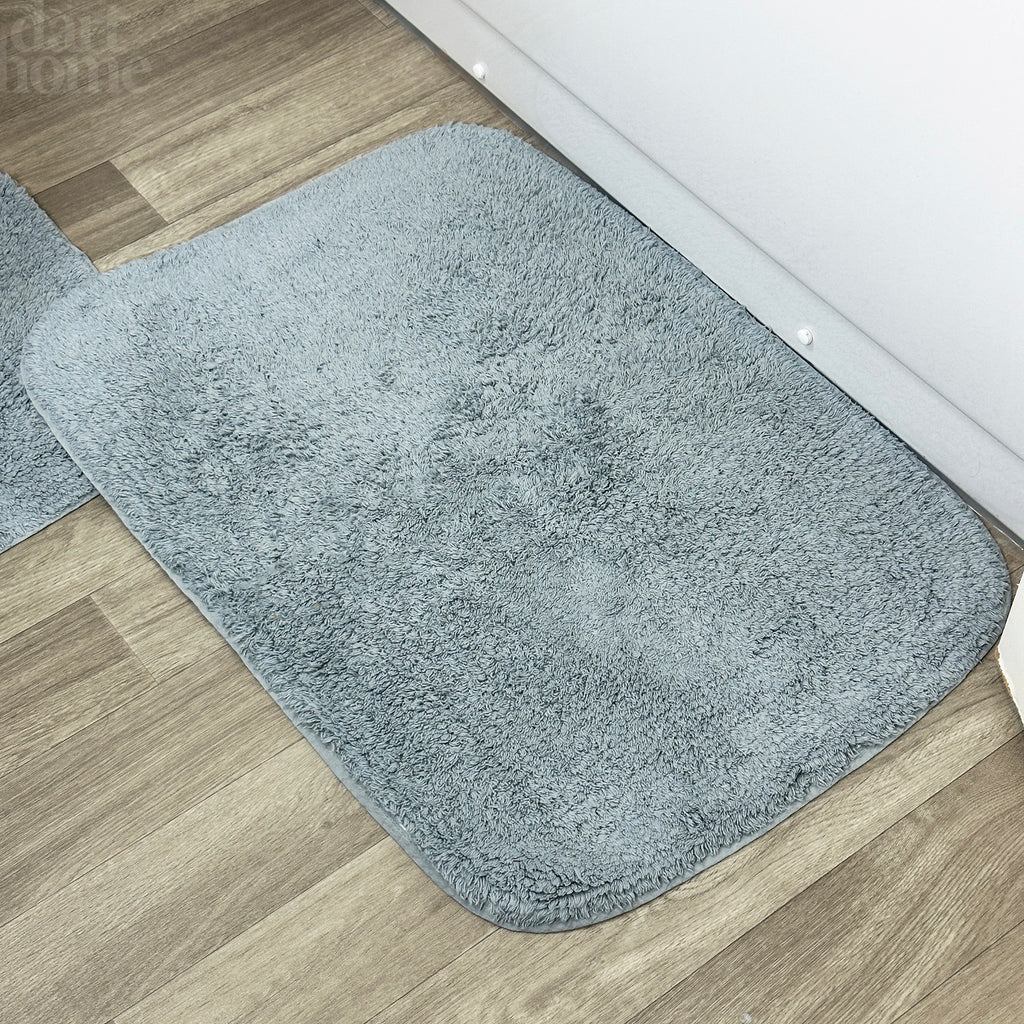 Grey Bath And Pedestal Mat Set
