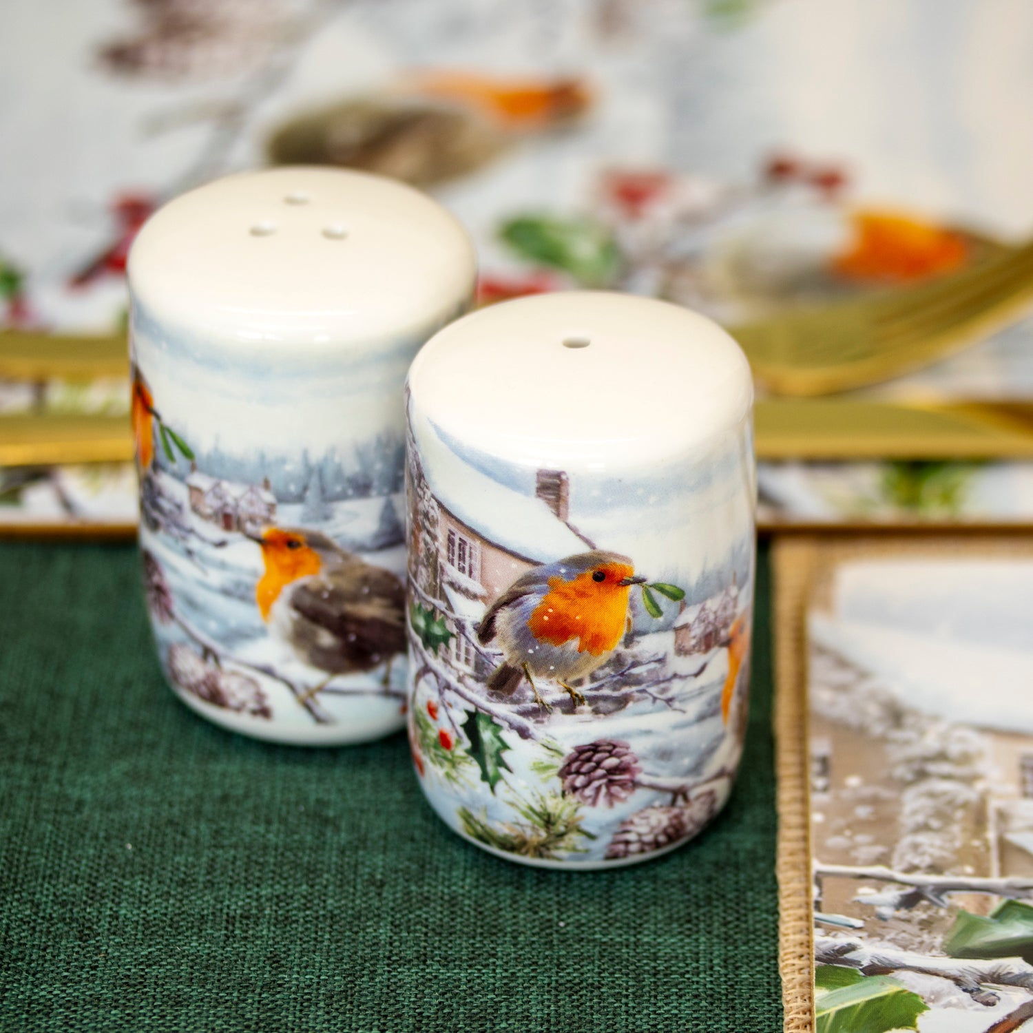 Christmas Robins Salt And Pepper Shakers
