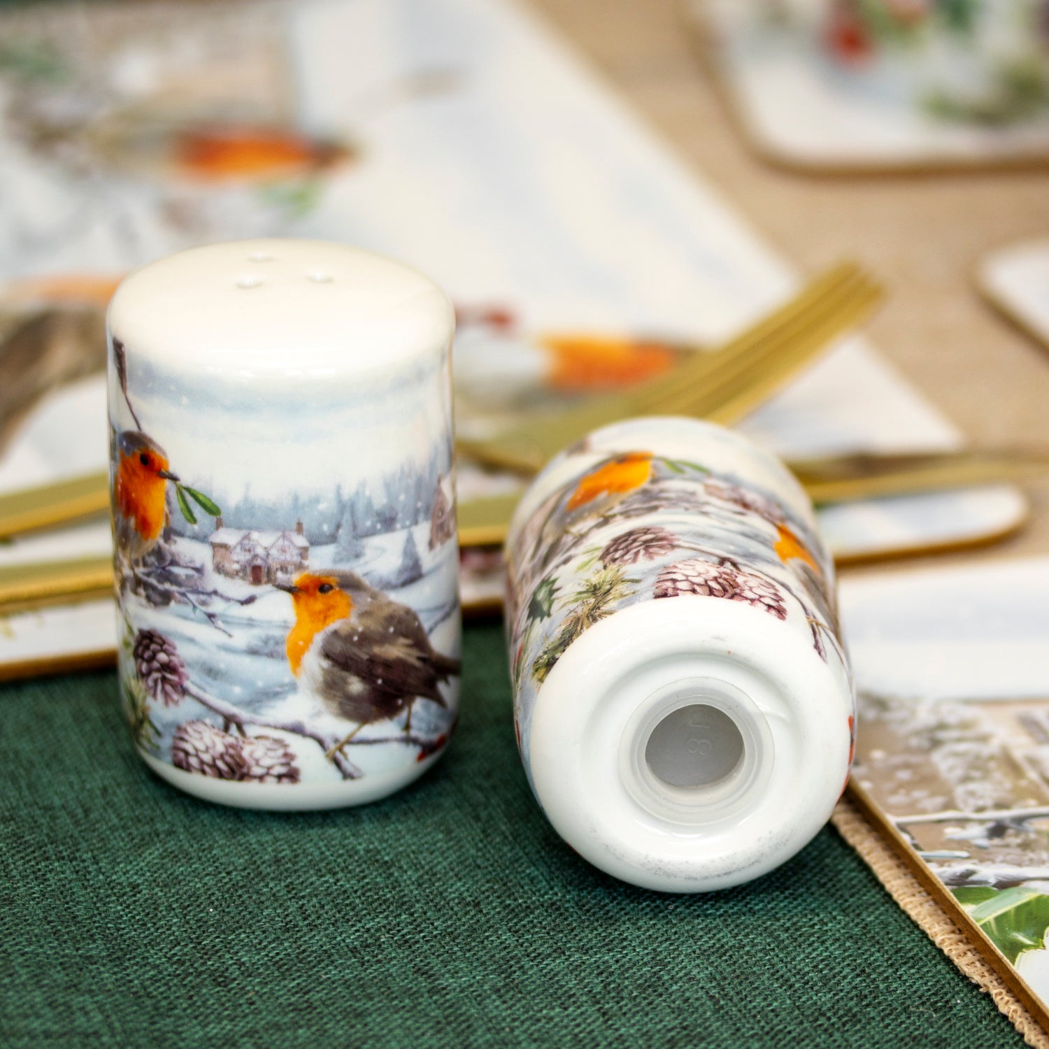 Christmas Robins Salt And Pepper Shakers