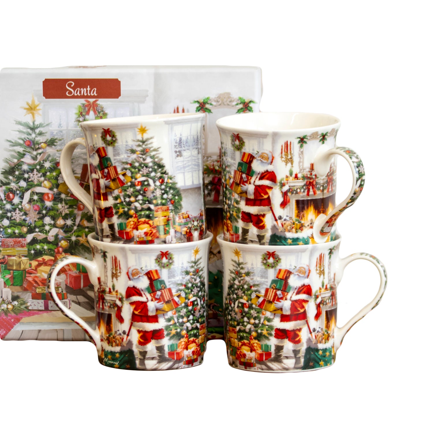 Set Of 4 Santa Claus Mugs