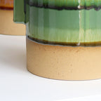 Green Reactive Glaze Plant Pot With Ears