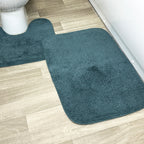 Navy Blue Bath And Pedestal Mat Set