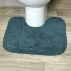 Navy Blue Bath And Pedestal Mat Set