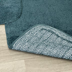 Navy Blue Bath And Pedestal Mat Set