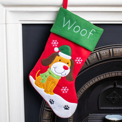 Red Dog Christmas Stocking