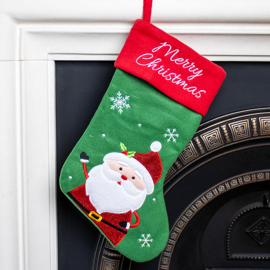 Green Santa Claus Christmas Stocking