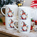 Set Of 4 Christmas Bug Art Gonk Mugs