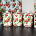 Set Of 3 Strawberry Patch Storage Jars
