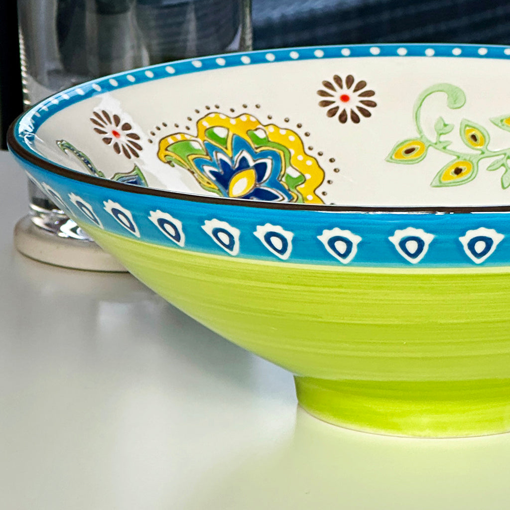 Floral Peacock Patterned Bowl