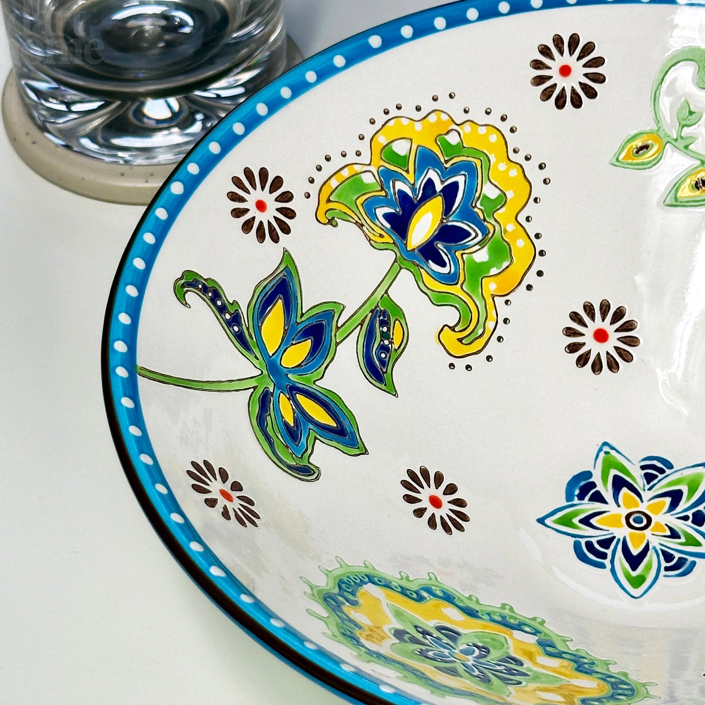 Floral Peacock Patterned Bowl
