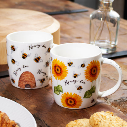 Set Of 4 Honey Bee Mugs