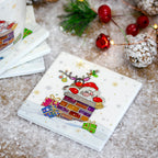 Set mit 4 Weihnachtsmann-Tischsets und Untersetzern