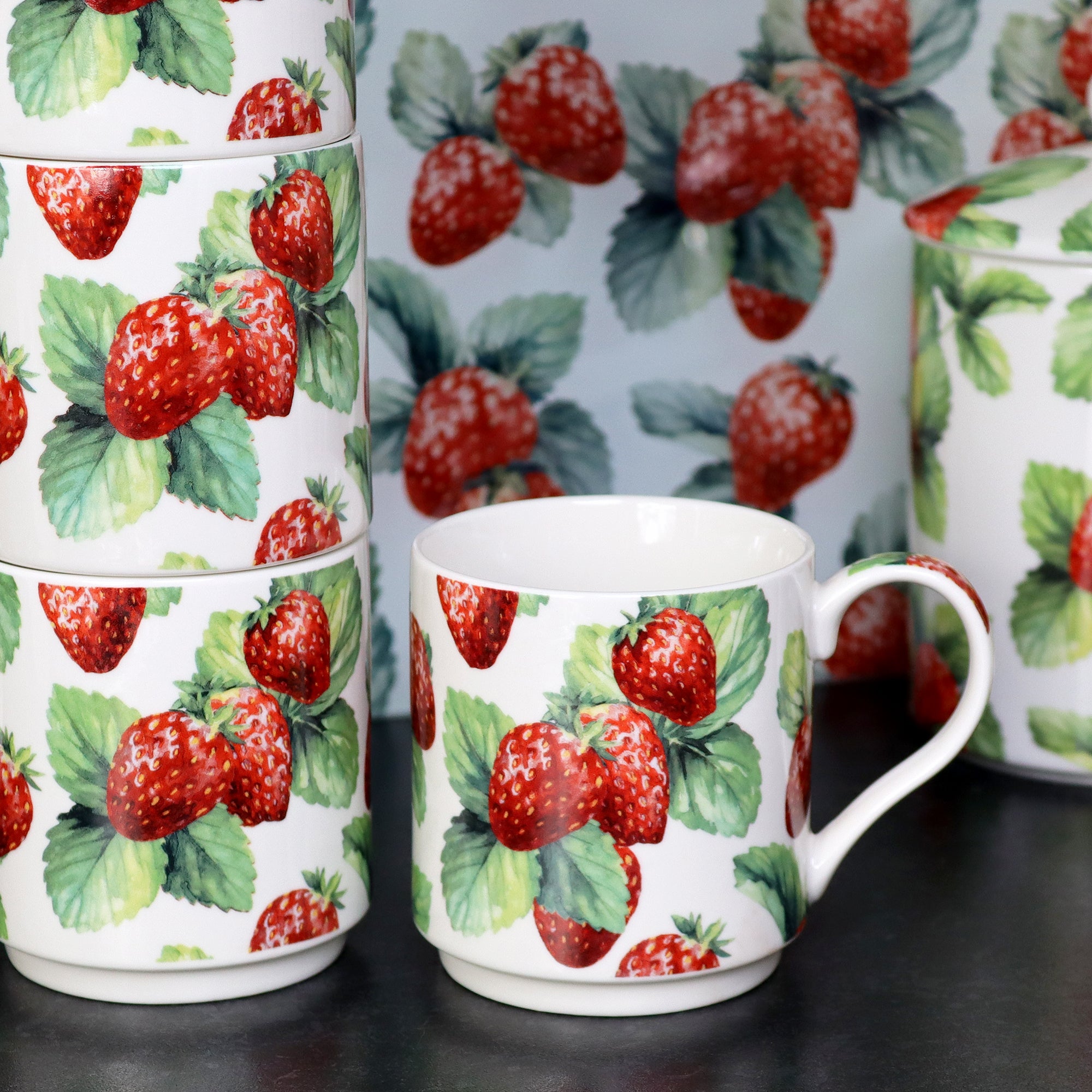 Strawberry Patch Stacking Mugs Set Of 4