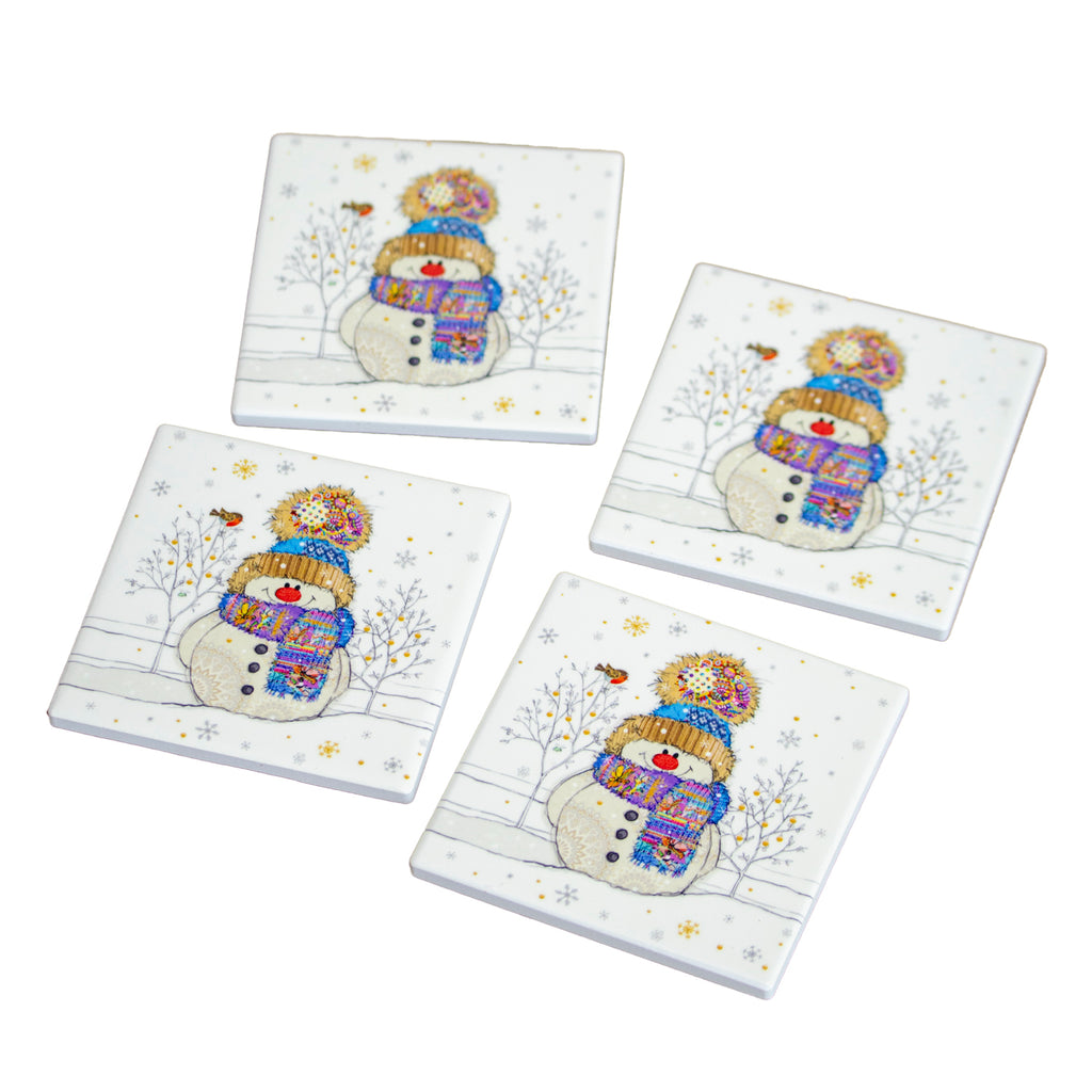 Set mit 4 Weihnachtsmann-Tischsets und Untersetzern