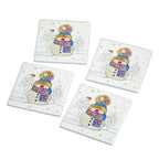 Set mit 4 Weihnachtsmann-Tischsets und Untersetzern
