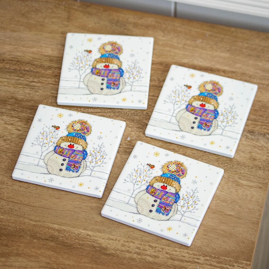 Set mit 4 Weihnachtsmann-Tischsets und Untersetzern