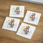 Set mit 4 Weihnachtsmann-Tischsets und Untersetzern