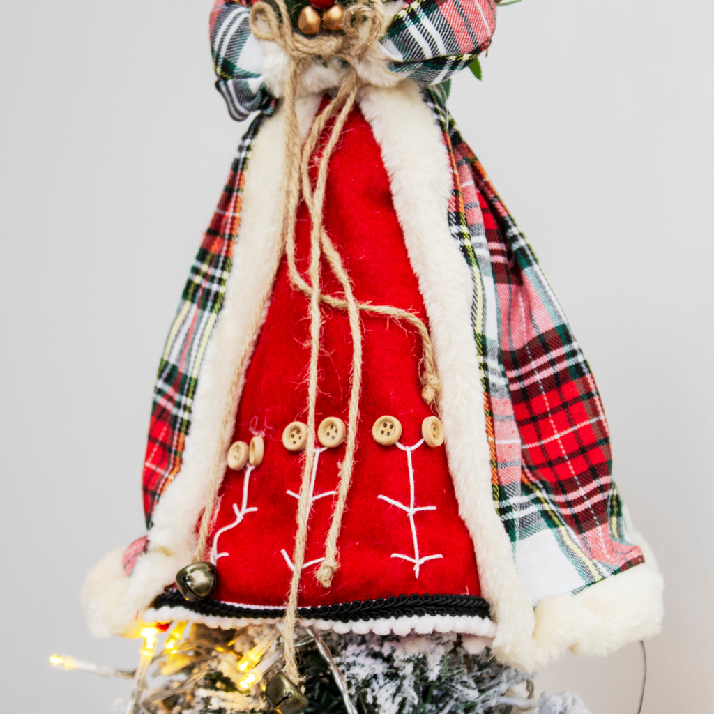 Red Tartan Angel Tree Topper
