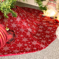 Red Snowflake Christmas Tree Skirt 96cm