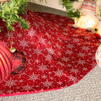 Red Snowflake Christmas Tree Skirt 96cm