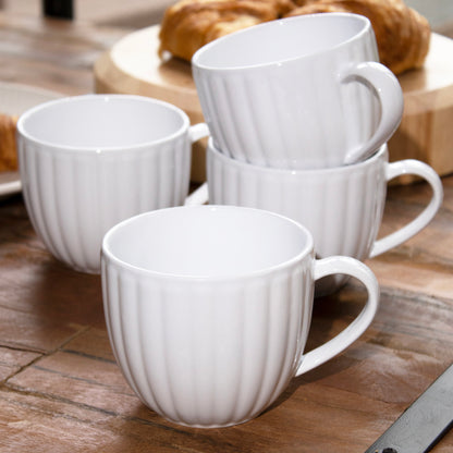 Set Of 4 White Luxe Oversized Mugs