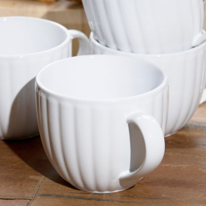 Set of 4 White Luxe Oversized Mugs