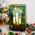 Stained Glass Light Up Christmas Candles Decoration