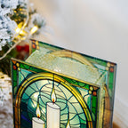 Stained Glass Light Up Christmas Candles Decoration