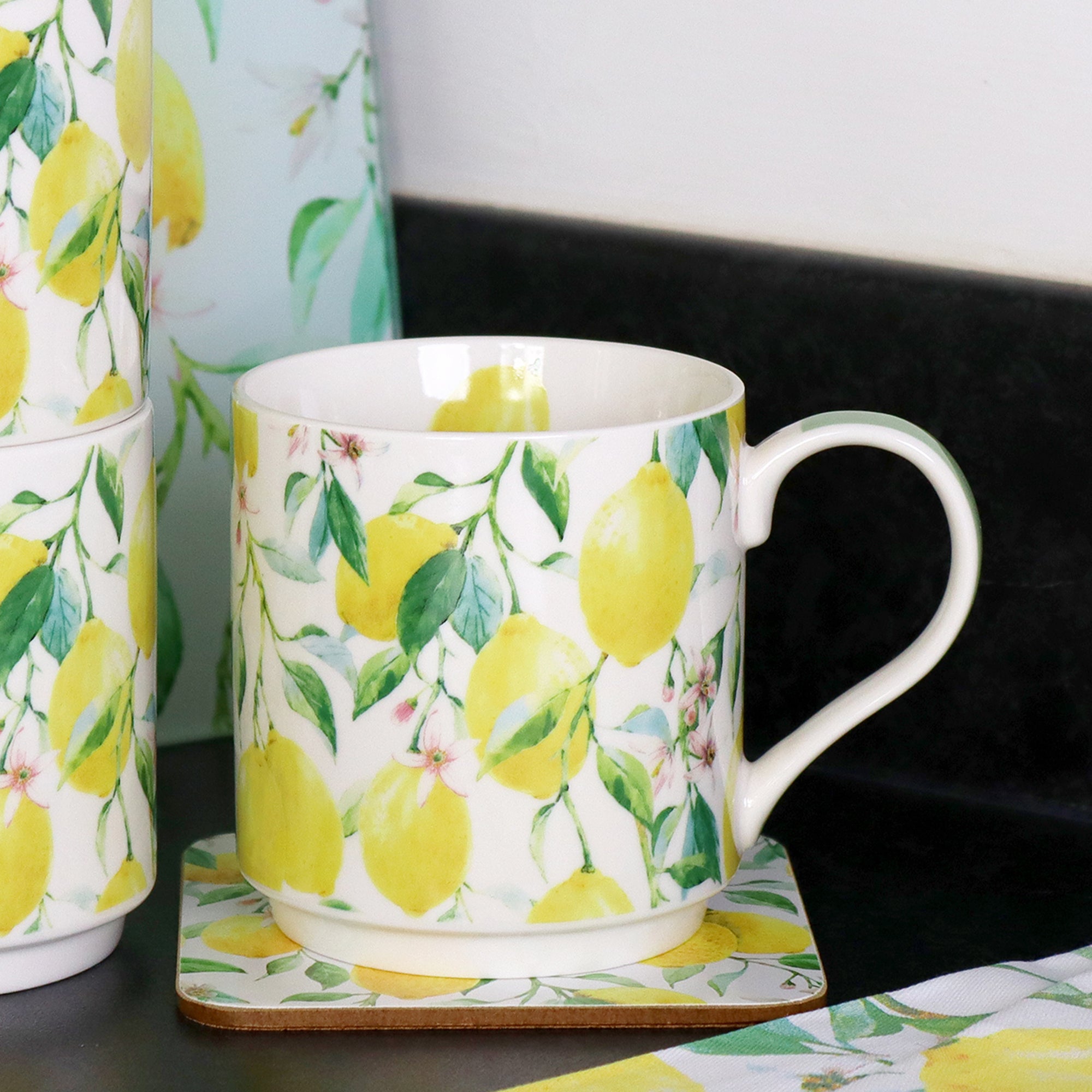 Lemon Tree Stacking Mugs Set Of 4
