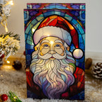 Stained Glass Light Up Santa Claus Christmas Decoration