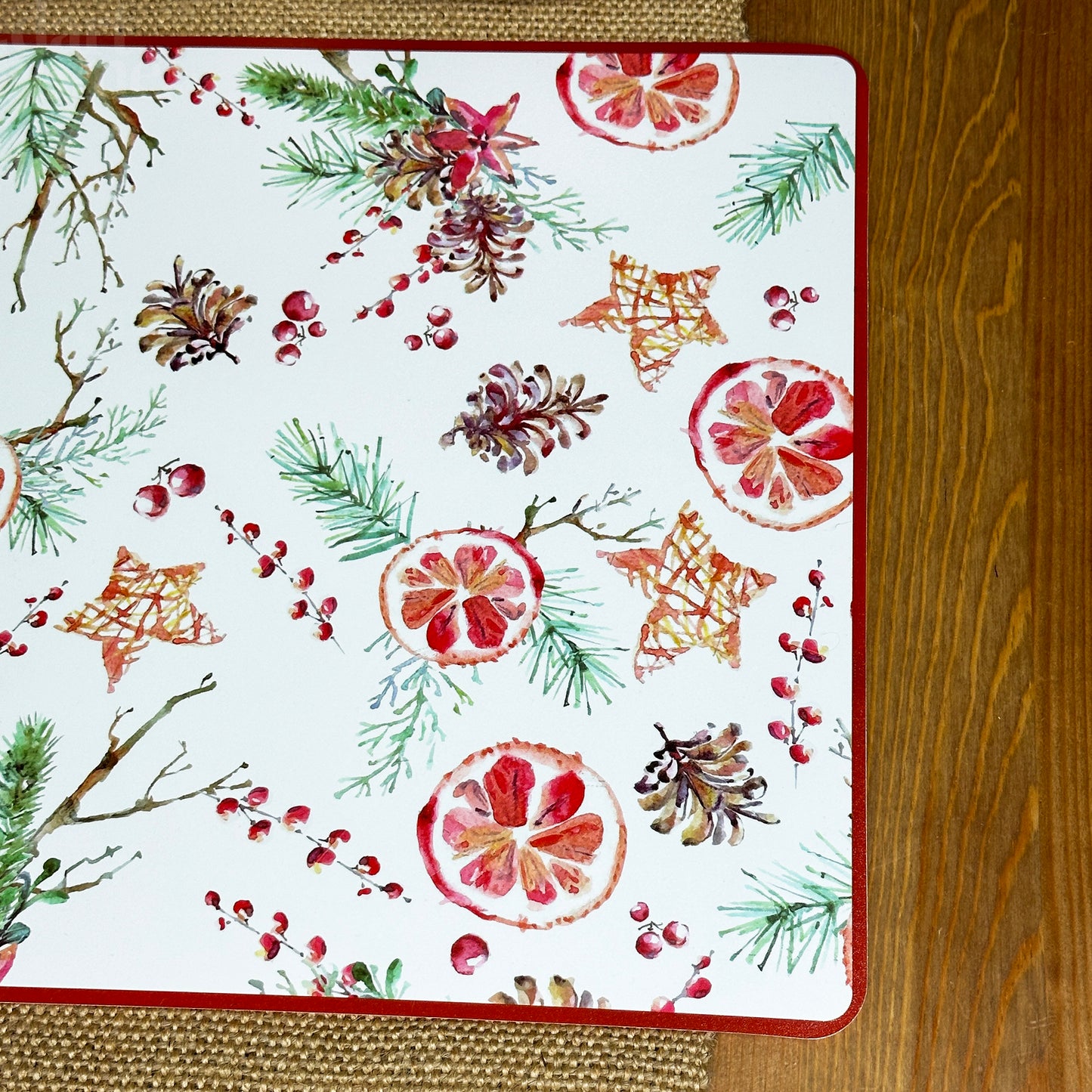 Set Of Christmas Fruit Placemats