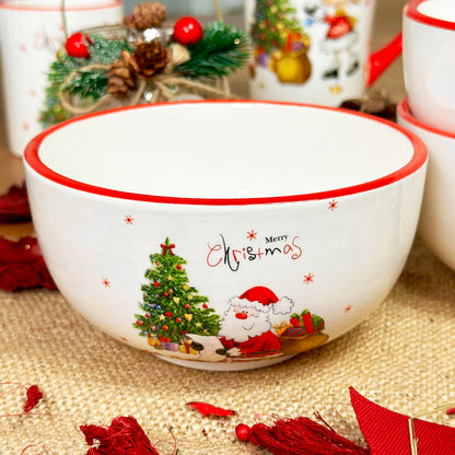 Set Of 3 Merry Christmas Cereal Bowls