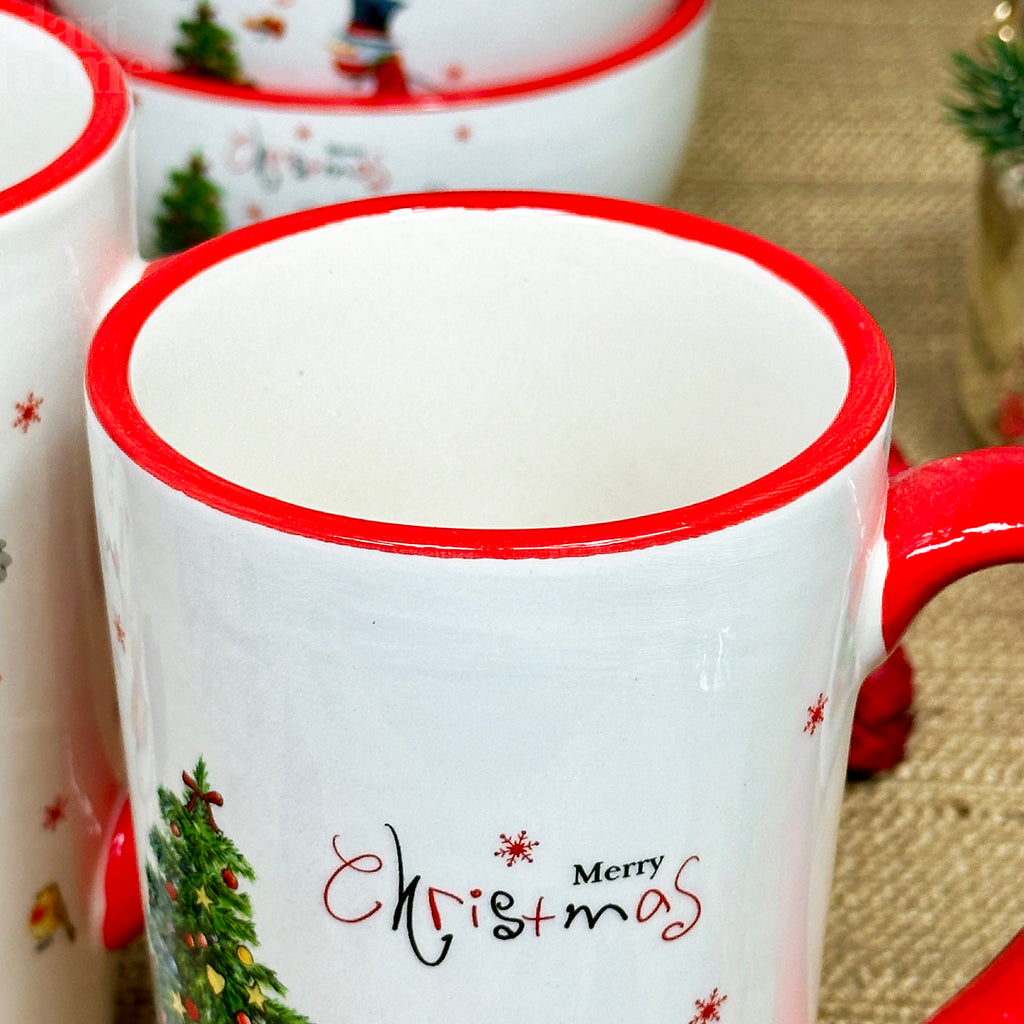 Set Of 2 Large Merry Christmas Latte Mugs