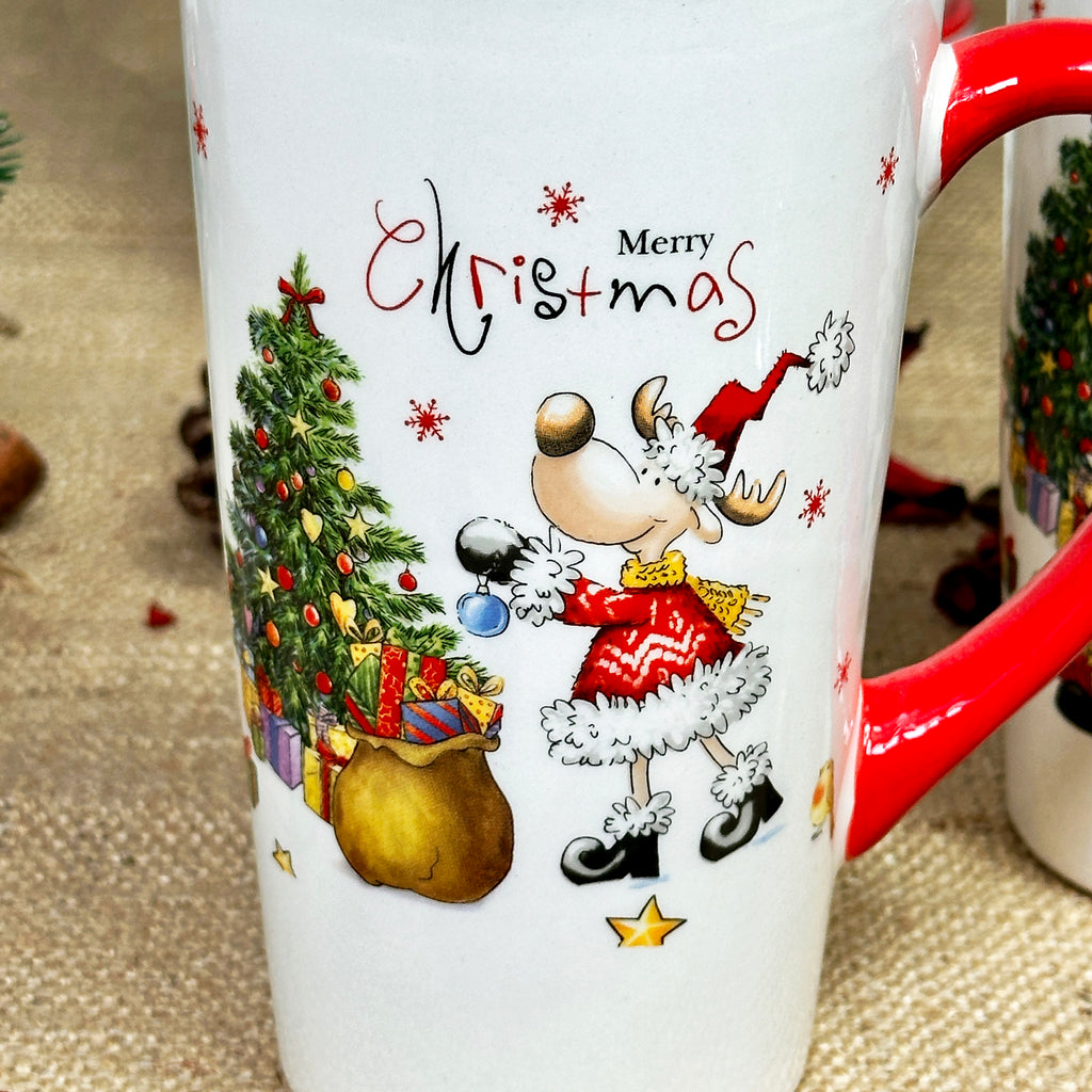 Set Of 2 Large Merry Christmas Latte Mugs