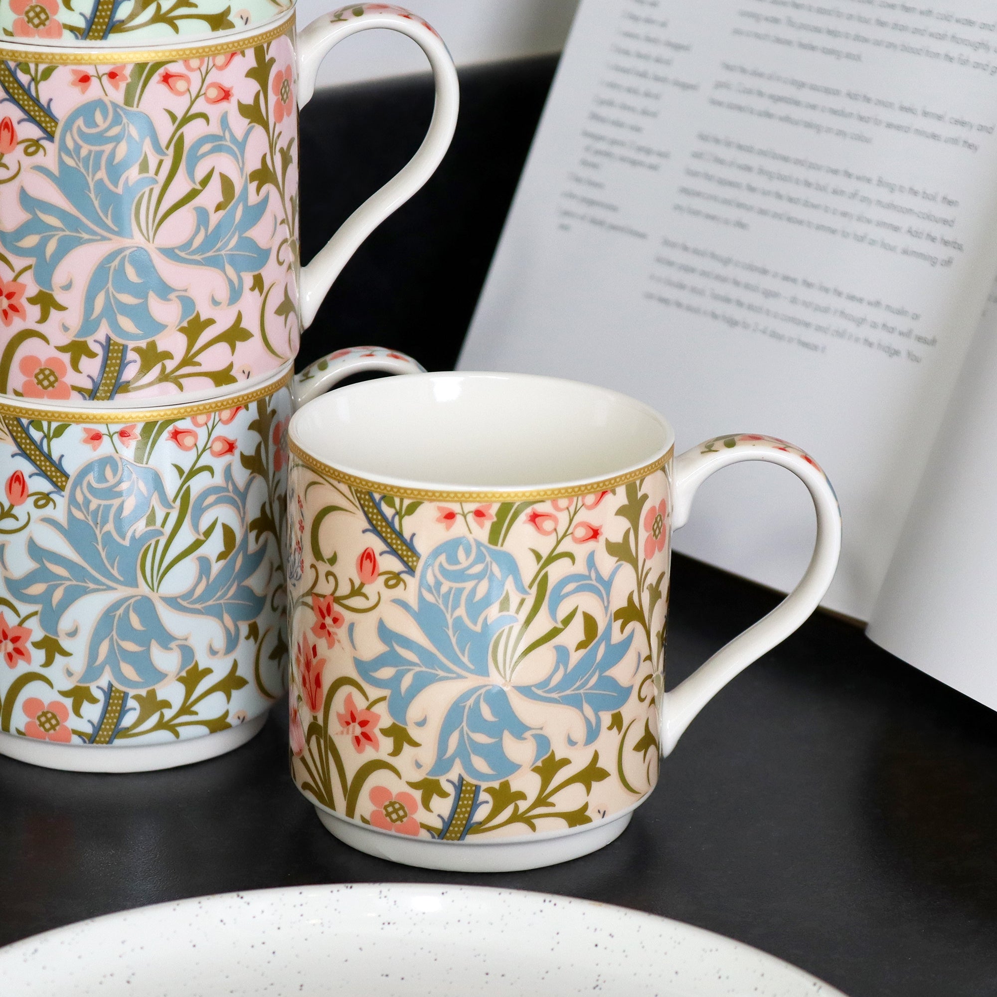William Morris Golden Lily Stacking Mugs Set Of 4