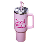 Cool Vibes Stainless Steel 1.2L Double Wall Straw Bottle
