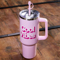 Cool Vibes Stainless Steel 1.2L Double Wall Straw Bottle
