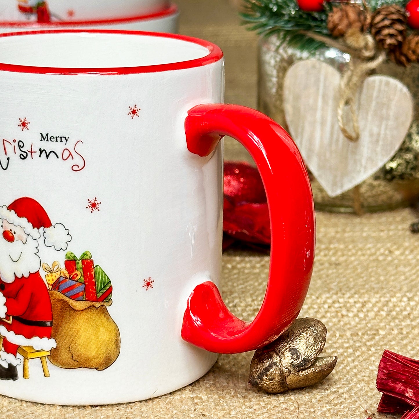 Set Of 2 Merry Christmas Santa Claus Mugs