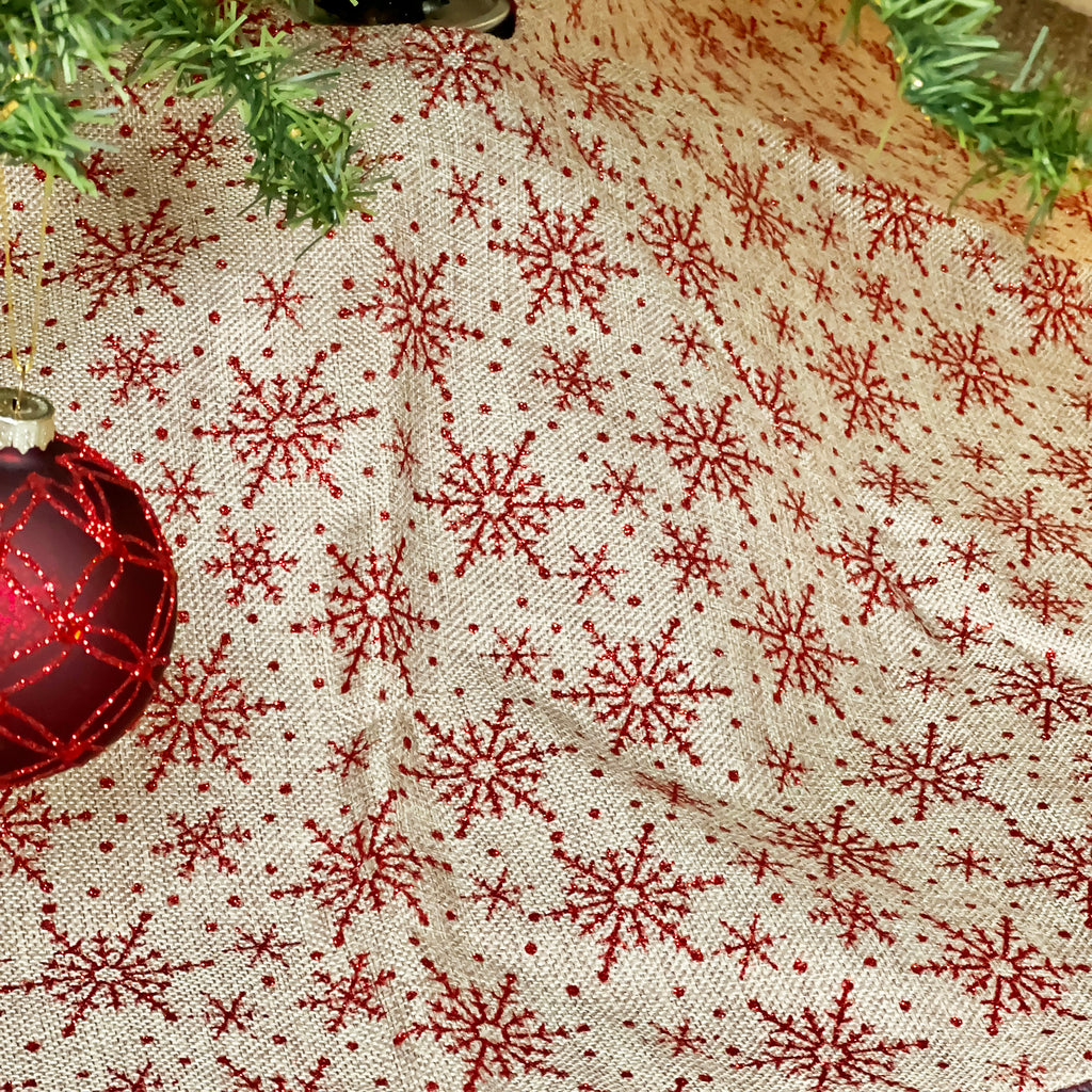 Natürlicher Schneeflocken-Weihnachtsbaumrock, 96 cm