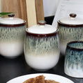 Reactive Glaze Gothic Storage Jars Set Of 3