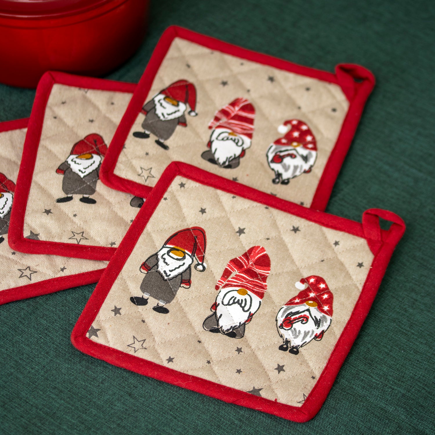 Set Of 4 Christmas Gonk Pot Holders