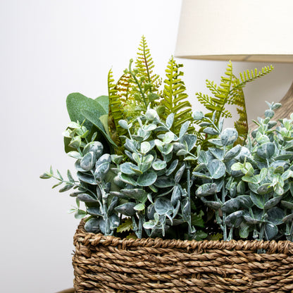 Artificial Fern In Seagrass Basket