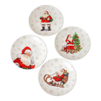 Set Of 4 Father Christmas Print Side Plates