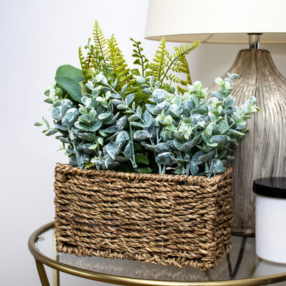 Artificial Fern In Seagrass Basket