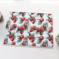 Strawberry Patch Glass Chopping Board