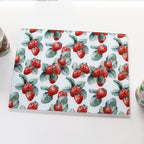 Strawberry Patch Glass Chopping Board