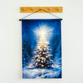 Light Up Snowy Christmas Tree Fabric Hanging Banner