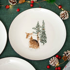 Set Of 6 Winter Wildlife Dinner Plates